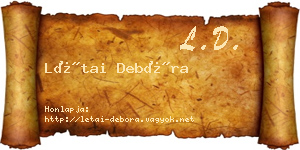 Létai Debóra névjegykártya